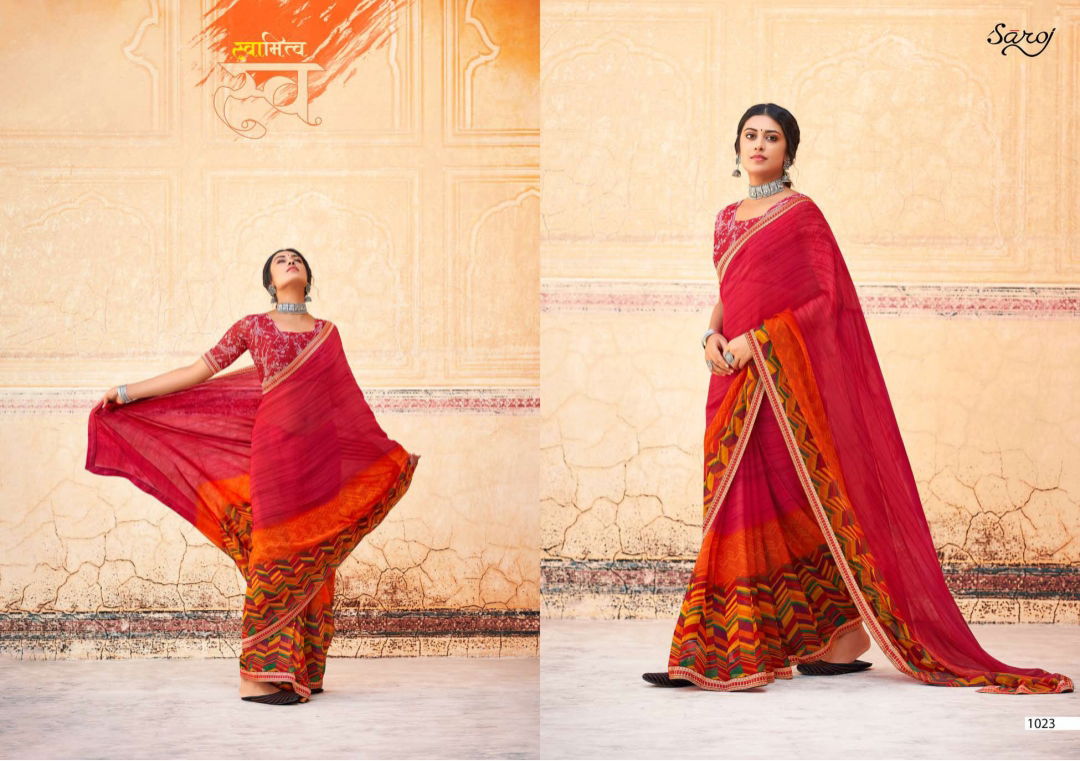 Saroj Victoria 3 Printed Ethnic Wear Georgette Designer Saree Collection